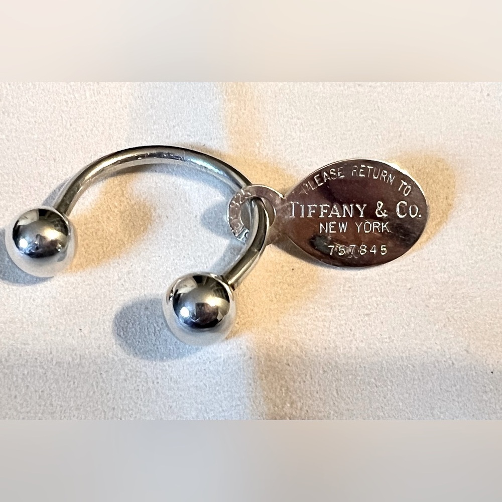 Authentic Tiffany & Co. Silver Ball Key Ring